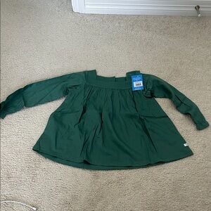 Ruffle Butts Spruce Woven Luxe Square Neck Long Sleeve Blouse size 8